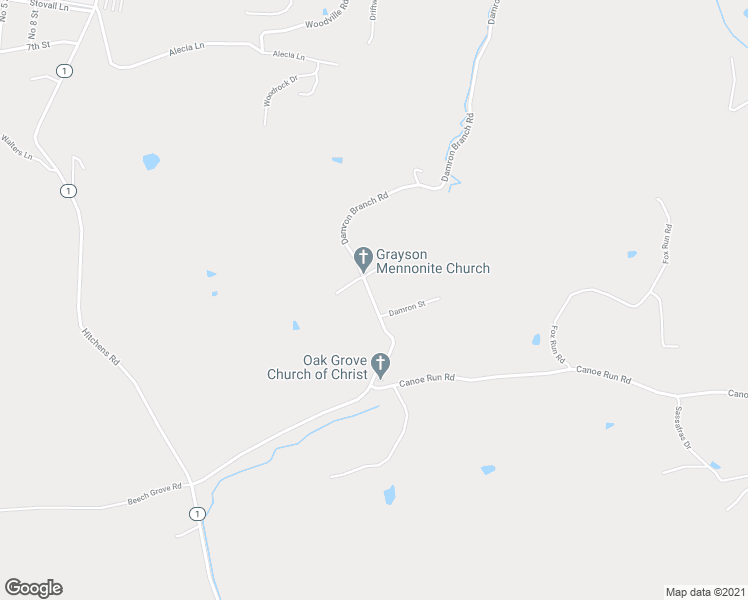 map of restaurants, bars, coffee shops, grocery stores, and more near 1328 Damron Branch Road in Grayson