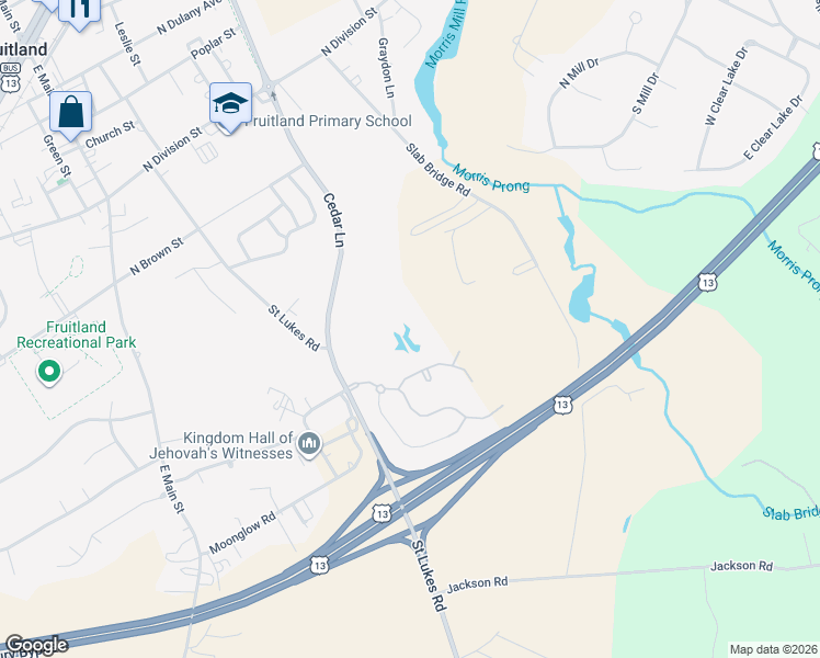 map of restaurants, bars, coffee shops, grocery stores, and more near 502 Willards Way in Fruitland