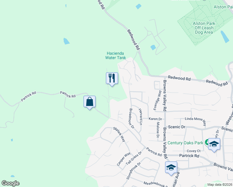 map of restaurants, bars, coffee shops, grocery stores, and more near 1050 Borrette Lane in Napa