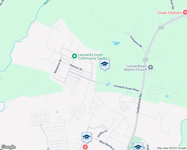 map of restaurants, bars, coffee shops, grocery stores, and more near 23534 Belmar Drive in Leonardtown