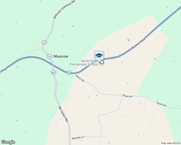 map of restaurants, bars, coffee shops, grocery stores, and more near Sr 9031 in Mount Solon