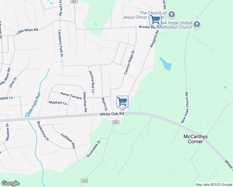 map of restaurants, bars, coffee shops, grocery stores, and more near 4 Rochelle Court in Fredericksburg