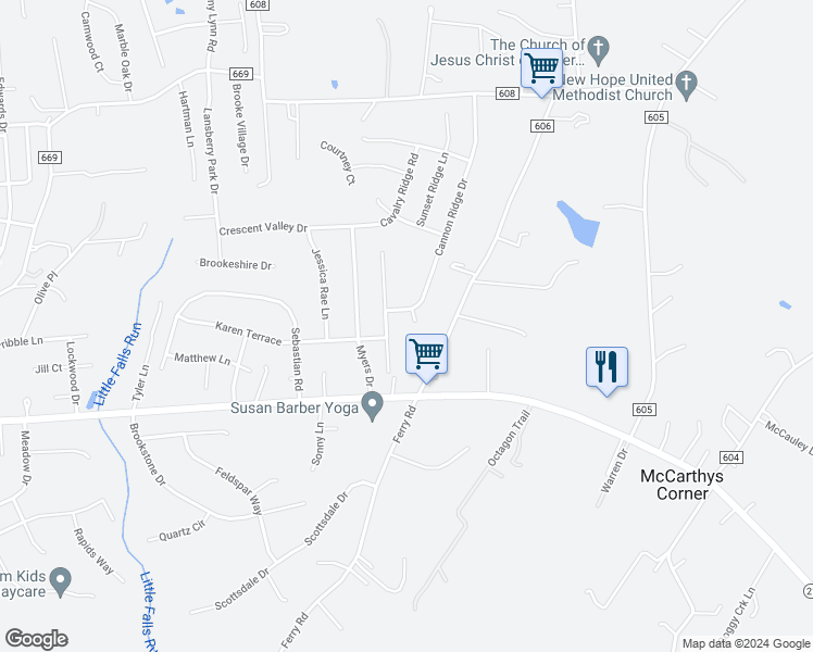 map of restaurants, bars, coffee shops, grocery stores, and more near 4 Rochelle Court in Fredericksburg