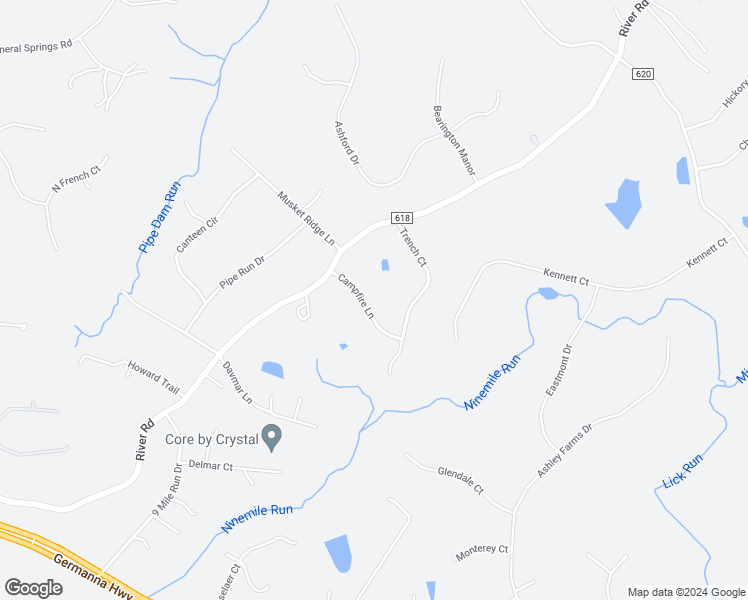 map of restaurants, bars, coffee shops, grocery stores, and more near 8101 Campfire Lane in Fredericksburg