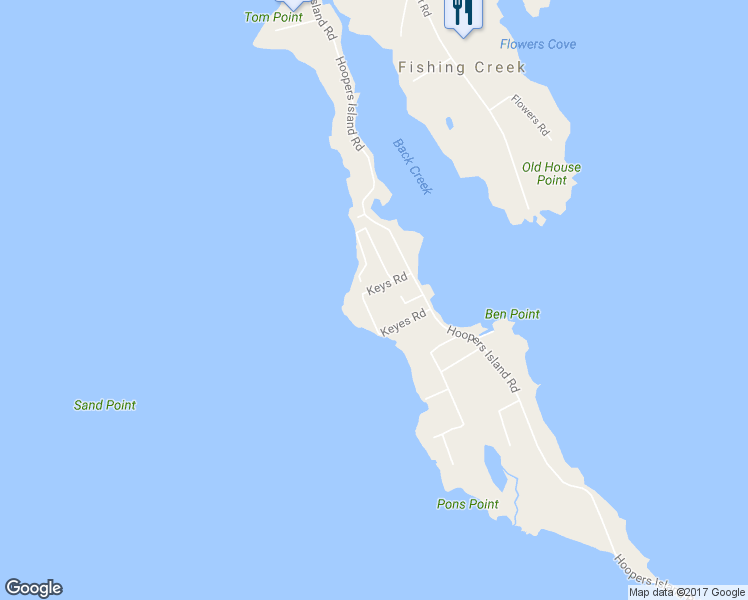 map of restaurants, bars, coffee shops, grocery stores, and more near 1122 Keys Road in Fishing Creek