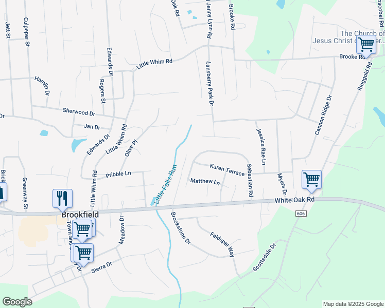 map of restaurants, bars, coffee shops, grocery stores, and more near 2101 Sebastian Road in Fredericksburg
