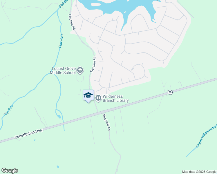 map of restaurants, bars, coffee shops, grocery stores, and more near 105 Butler Circle in Locust Grove