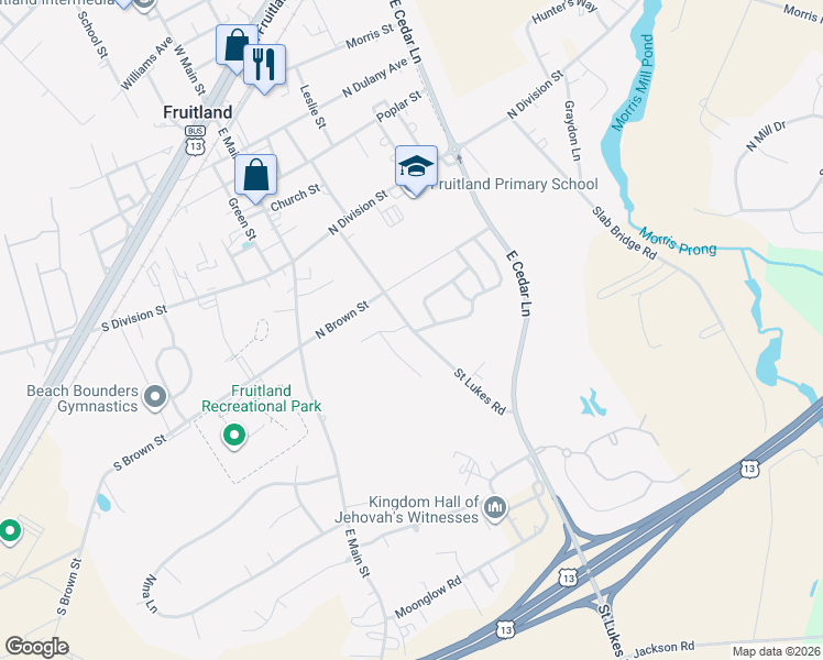 map of restaurants, bars, coffee shops, grocery stores, and more near 505 Saint Lukes Road in Fruitland