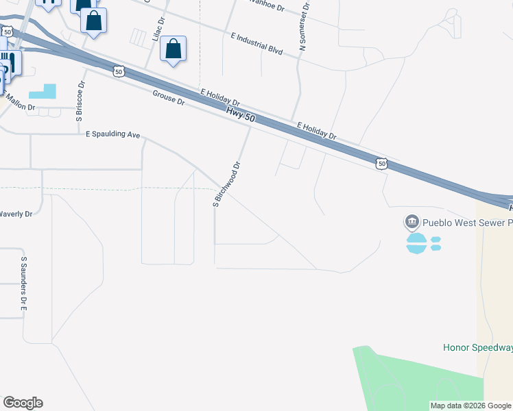 map of restaurants, bars, coffee shops, grocery stores, and more near 1163 East Spaulding Avenue in Pueblo West