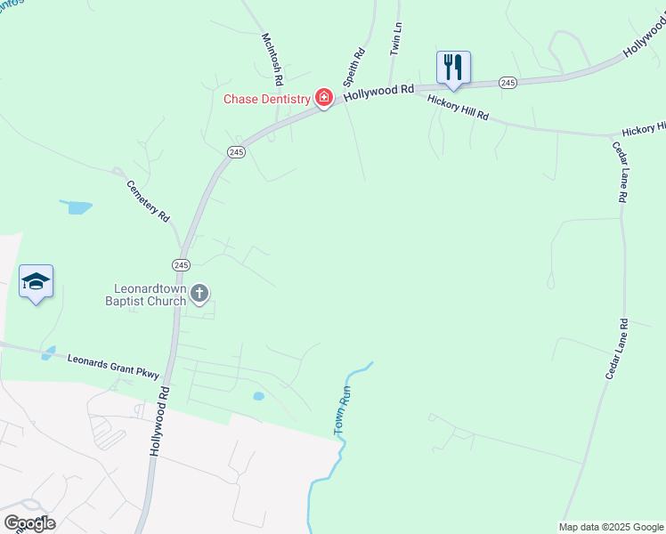 map of restaurants, bars, coffee shops, grocery stores, and more near in Leonardtown