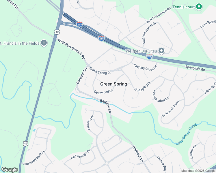 map of restaurants, bars, coffee shops, grocery stores, and more near in Green Spring
