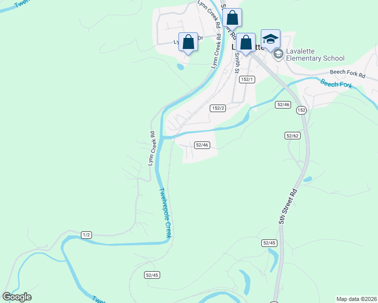 map of restaurants, bars, coffee shops, grocery stores, and more near 573 County Highway 52/46 in Lavalette