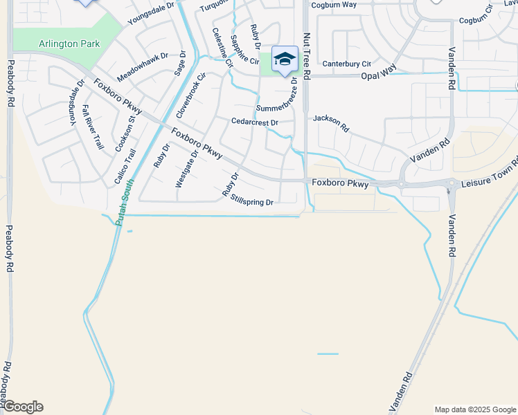 map of restaurants, bars, coffee shops, grocery stores, and more near 1048 Stillspring Drive in Vacaville