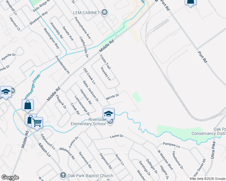 map of restaurants, bars, coffee shops, grocery stores, and more near 309 Savannah Nicole Drive in Jeffersonville