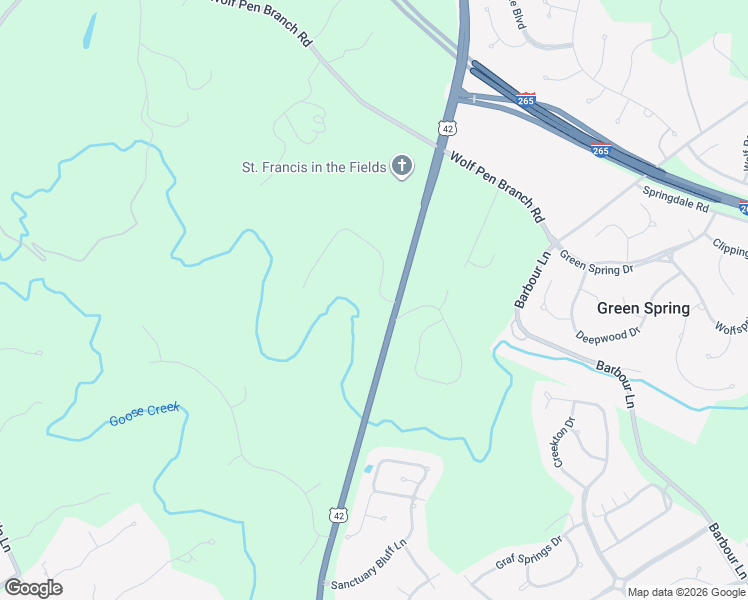 map of restaurants, bars, coffee shops, grocery stores, and more near 7428 Woodhill Valley Road in Louisville