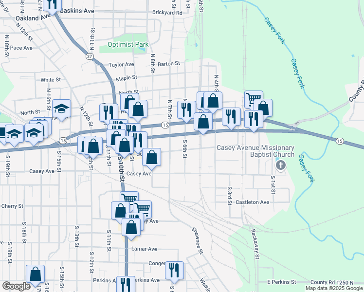 map of restaurants, bars, coffee shops, grocery stores, and more near 300-398 South 6th Street in Mount Vernon