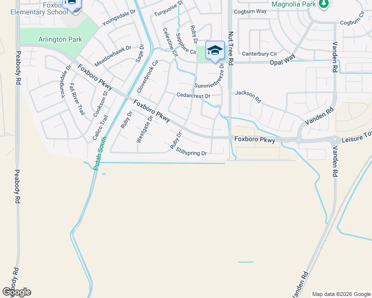 map of restaurants, bars, coffee shops, grocery stores, and more near 1073 Stillspring Drive in Vacaville