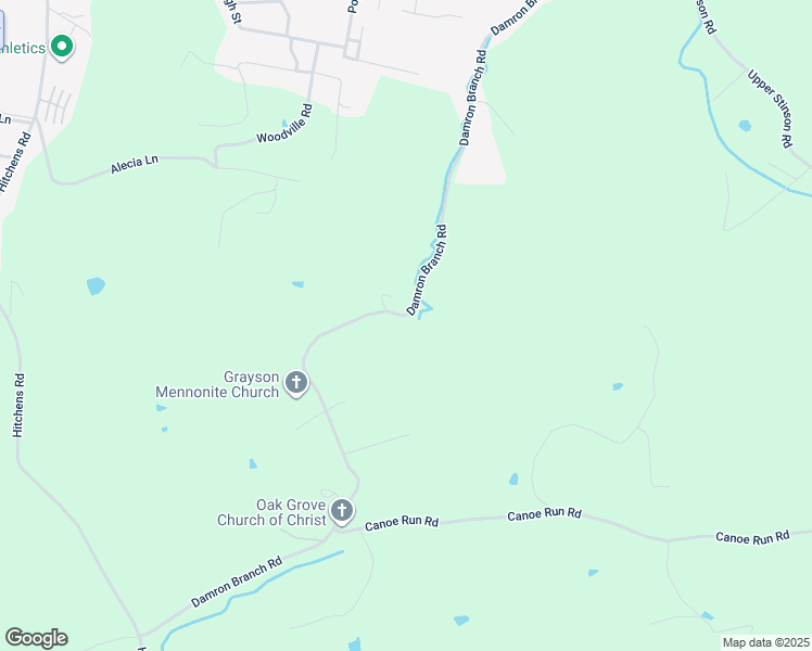 map of restaurants, bars, coffee shops, grocery stores, and more near Cemetery Road in Grayson