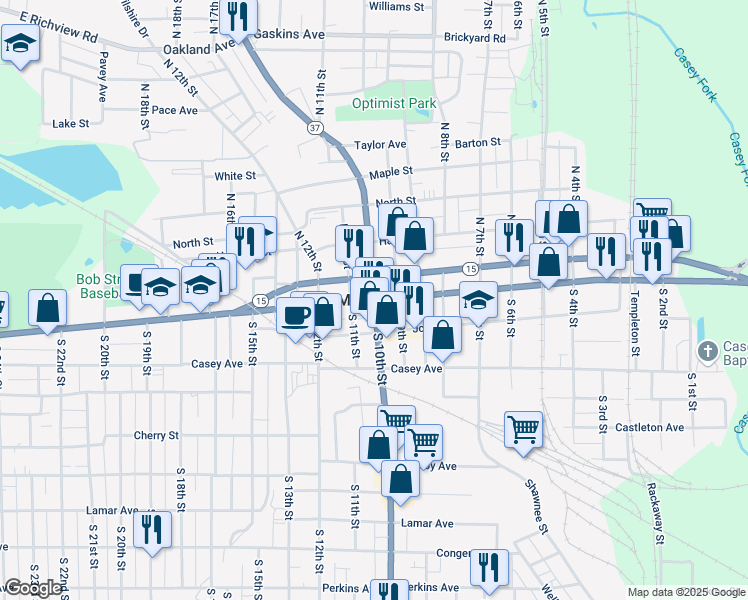map of restaurants, bars, coffee shops, grocery stores, and more near in Mount Vernon