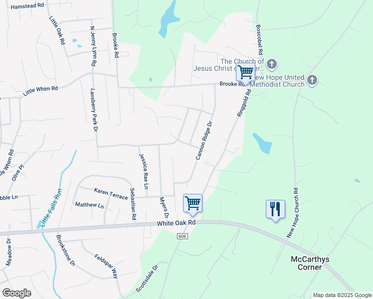 map of restaurants, bars, coffee shops, grocery stores, and more near 8 Regiment Lane in Fredericksburg