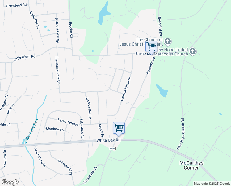 map of restaurants, bars, coffee shops, grocery stores, and more near 8 Regiment Lane in Fredericksburg