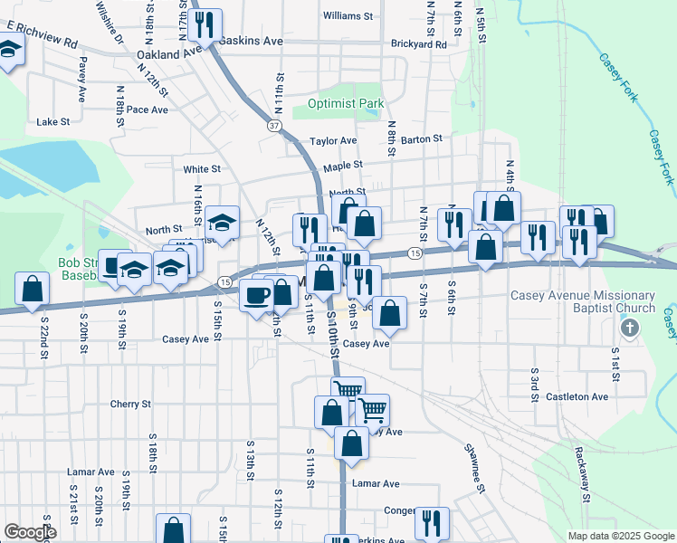 map of restaurants, bars, coffee shops, grocery stores, and more near in Mount Vernon