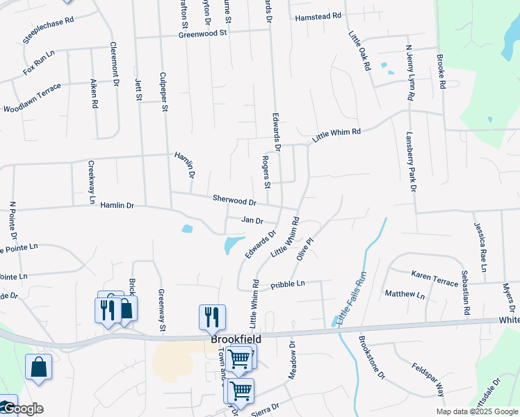 map of restaurants, bars, coffee shops, grocery stores, and more near 1714 Sherwood Drive in Fredericksburg
