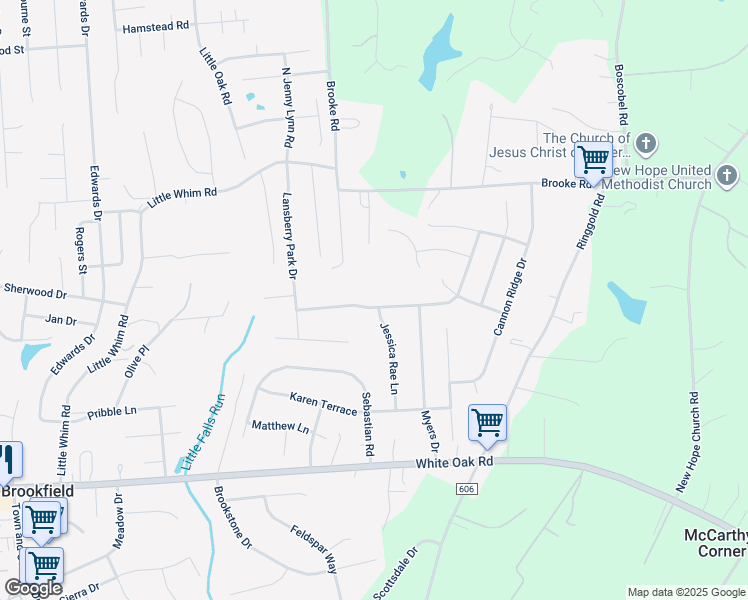 map of restaurants, bars, coffee shops, grocery stores, and more near 44 Crescent Valley Drive in Fredericksburg