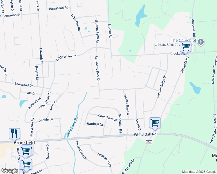 map of restaurants, bars, coffee shops, grocery stores, and more near 16 Crescent Valley Drive in Fredericksburg