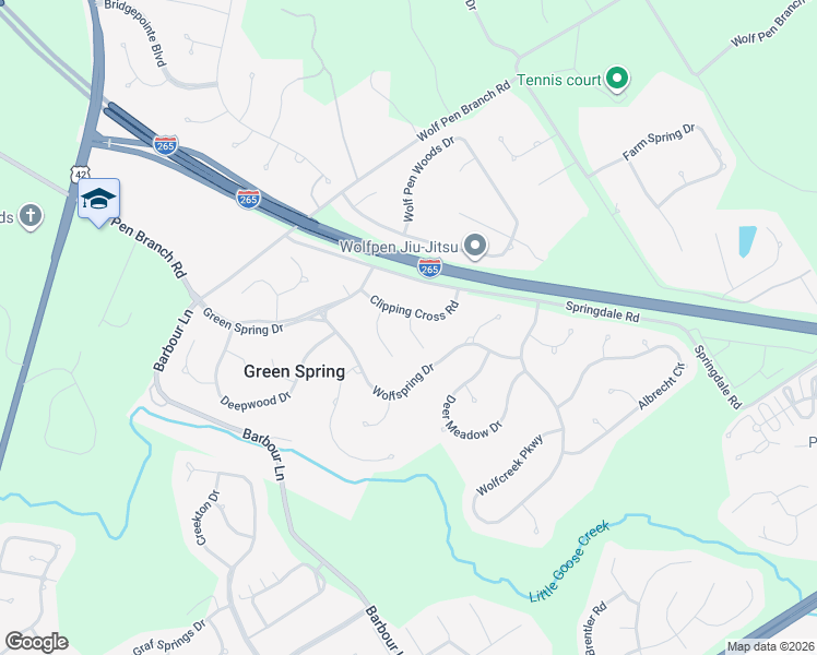 map of restaurants, bars, coffee shops, grocery stores, and more near 4808 Bilandon Rd in Louisville