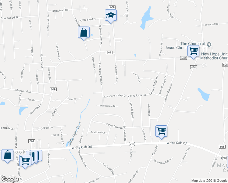 map of restaurants, bars, coffee shops, grocery stores, and more near 20 Crescent Valley Drive in Fredericksburg