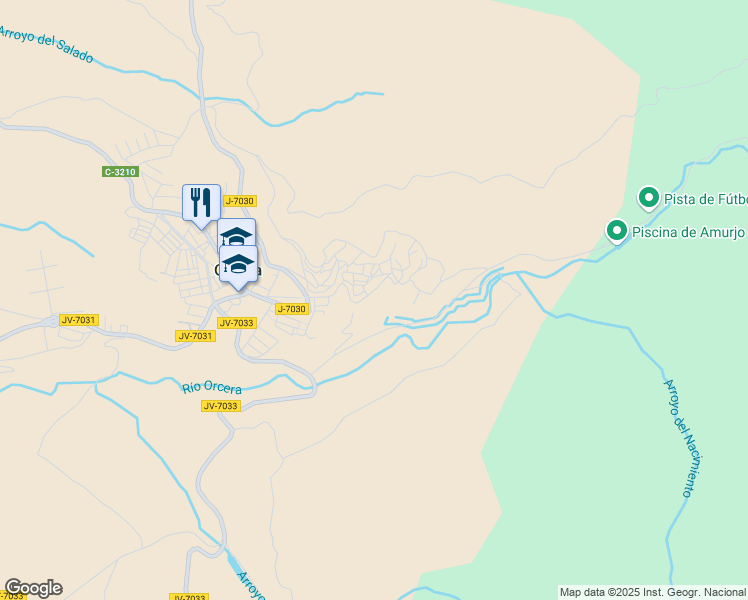 map of restaurants, bars, coffee shops, grocery stores, and more near 14A Calle Genaro de la Parra in Orcera