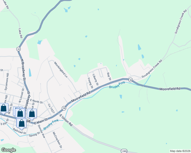 map of restaurants, bars, coffee shops, grocery stores, and more near 320 Liberty Street in Carlisle