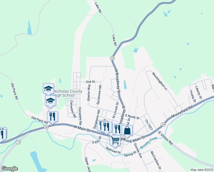 map of restaurants, bars, coffee shops, grocery stores, and more near 111 Pickerel Street in Carlisle