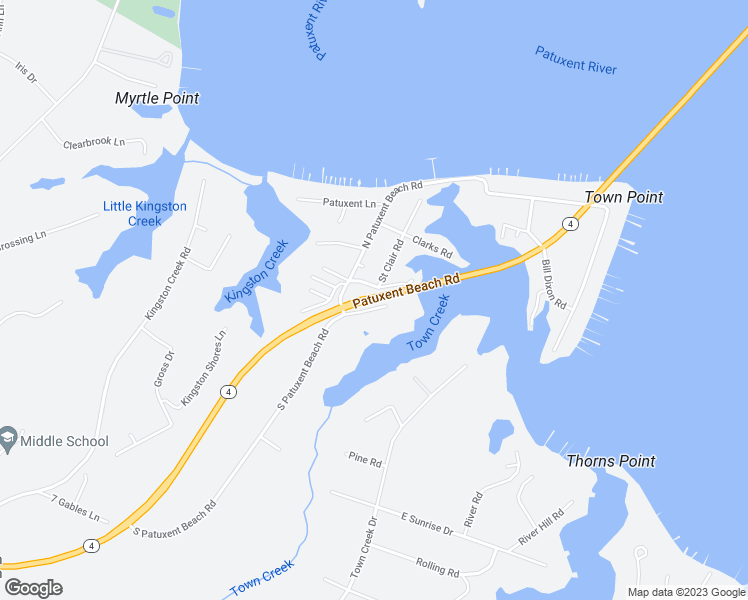 map of restaurants, bars, coffee shops, grocery stores, and more near 23777 Patuxent Beach Road in California