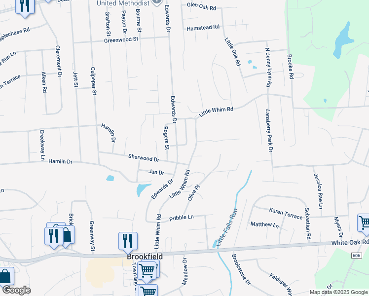 map of restaurants, bars, coffee shops, grocery stores, and more near 408 Sullivan Drive in Fredericksburg