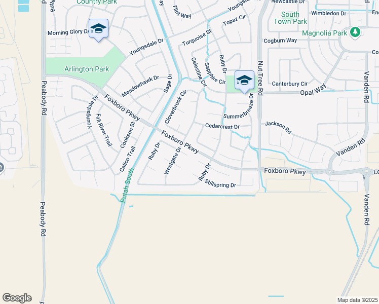 map of restaurants, bars, coffee shops, grocery stores, and more near 2031 Cloudcrest Court in Vacaville
