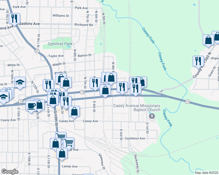 map of restaurants, bars, coffee shops, grocery stores, and more near 408 Main Street in Mount Vernon