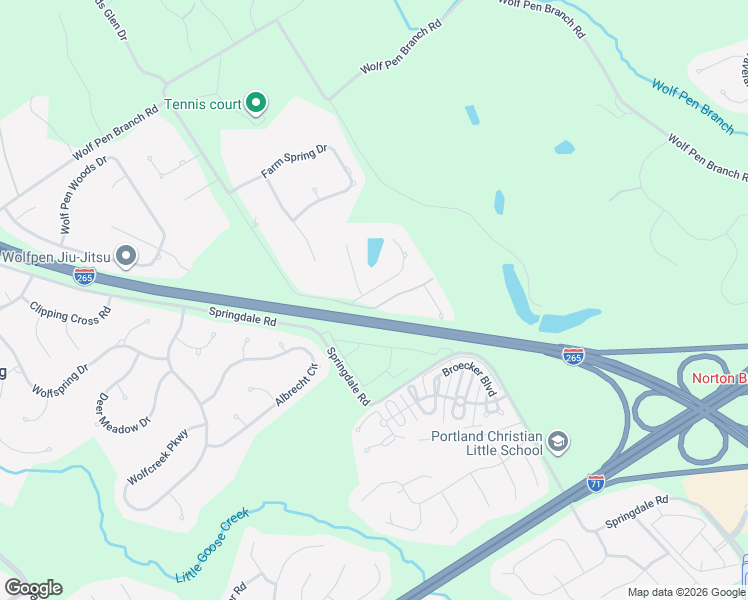 map of restaurants, bars, coffee shops, grocery stores, and more near 8207 Spring Glade Place in Prospect