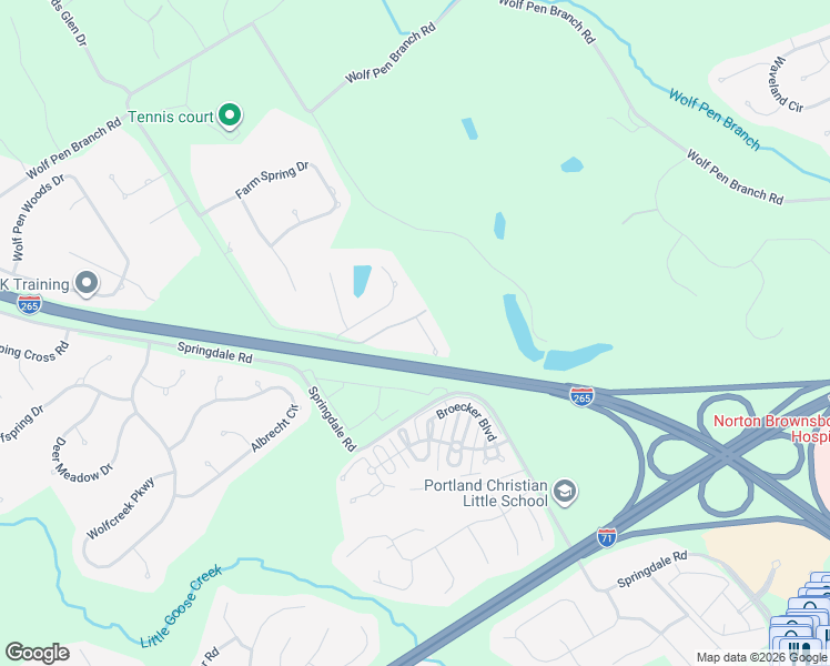 map of restaurants, bars, coffee shops, grocery stores, and more near 4911 Spring Farm Road in Prospect