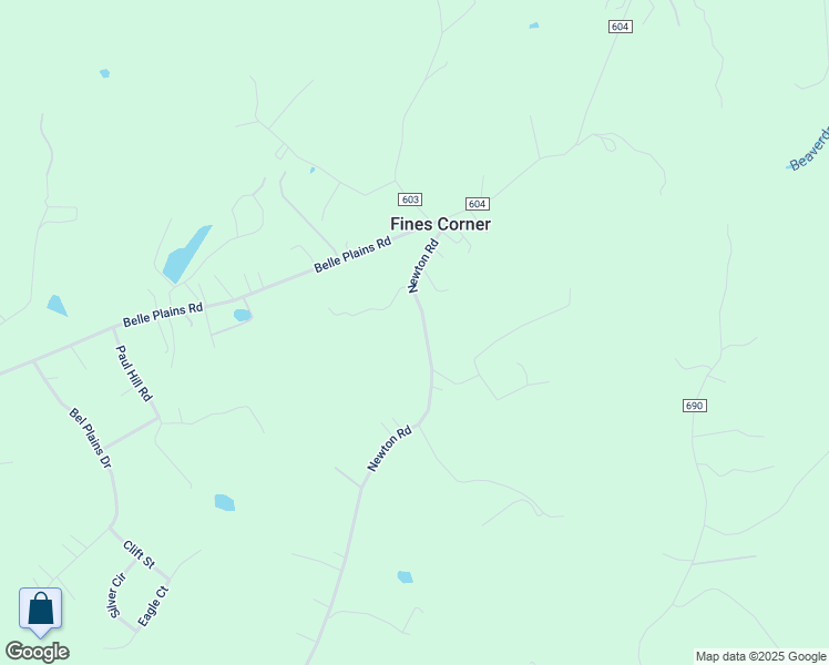 map of restaurants, bars, coffee shops, grocery stores, and more near 287 Newton Road in Fredericksburg
