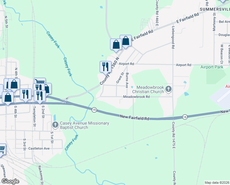 map of restaurants, bars, coffee shops, grocery stores, and more near 101 Grant Street in Mount Vernon