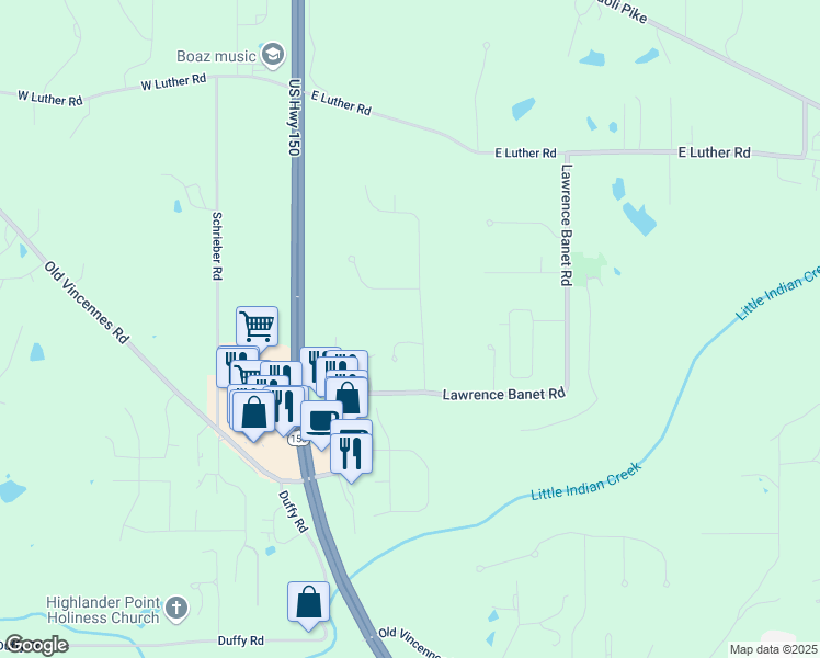 map of restaurants, bars, coffee shops, grocery stores, and more near 3012 Fairway Drive in Floyds Knobs