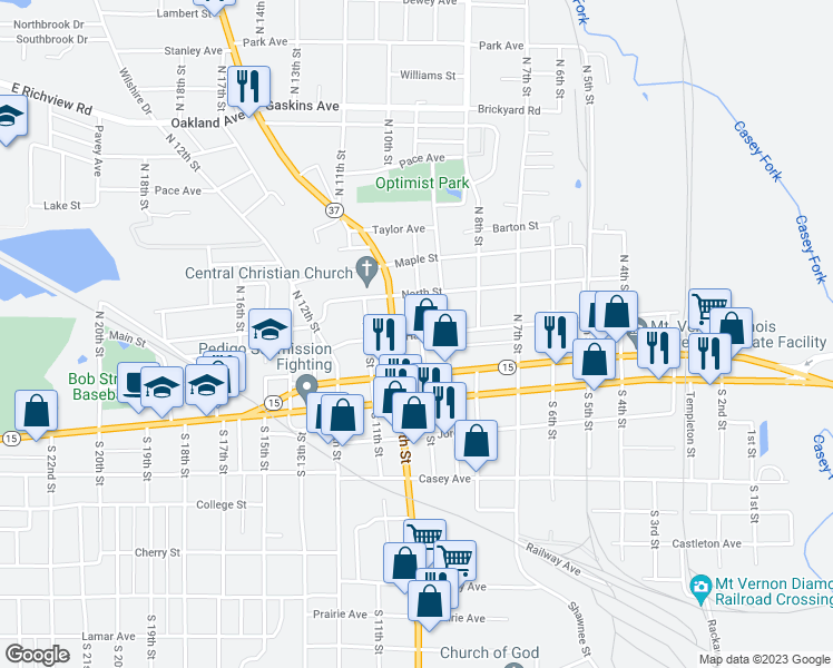 map of restaurants, bars, coffee shops, grocery stores, and more near 900-998 Harrison Street in Mount Vernon