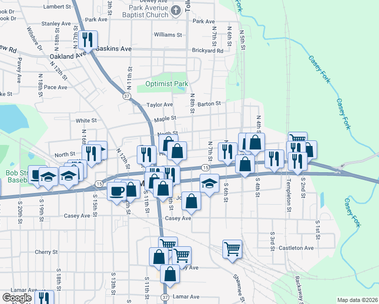 map of restaurants, bars, coffee shops, grocery stores, and more near 811 Harrison Street in Mount Vernon