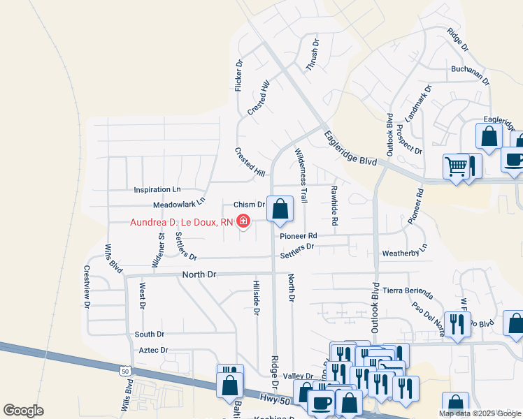 map of restaurants, bars, coffee shops, grocery stores, and more near 2006 Chism Drive in Pueblo