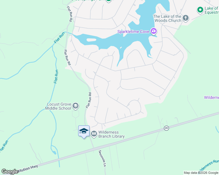 map of restaurants, bars, coffee shops, grocery stores, and more near 207 Battlefield Road in Locust Grove