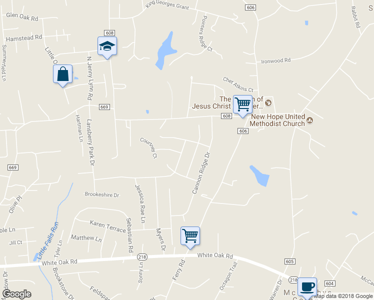 map of restaurants, bars, coffee shops, grocery stores, and more near 26 Cavalry Ridge Road in Fredericksburg