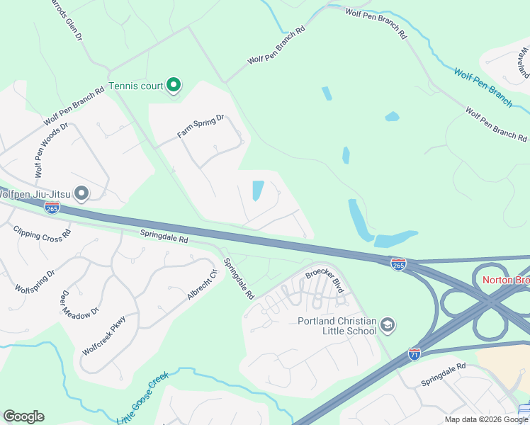 map of restaurants, bars, coffee shops, grocery stores, and more near 8207 Spring Glade Place in Prospect