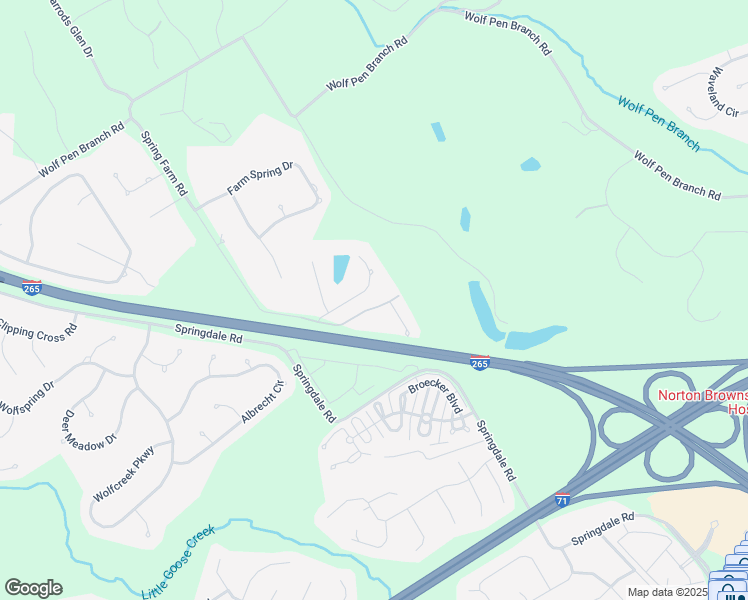 map of restaurants, bars, coffee shops, grocery stores, and more near 4911 Spring Farm Road in Prospect